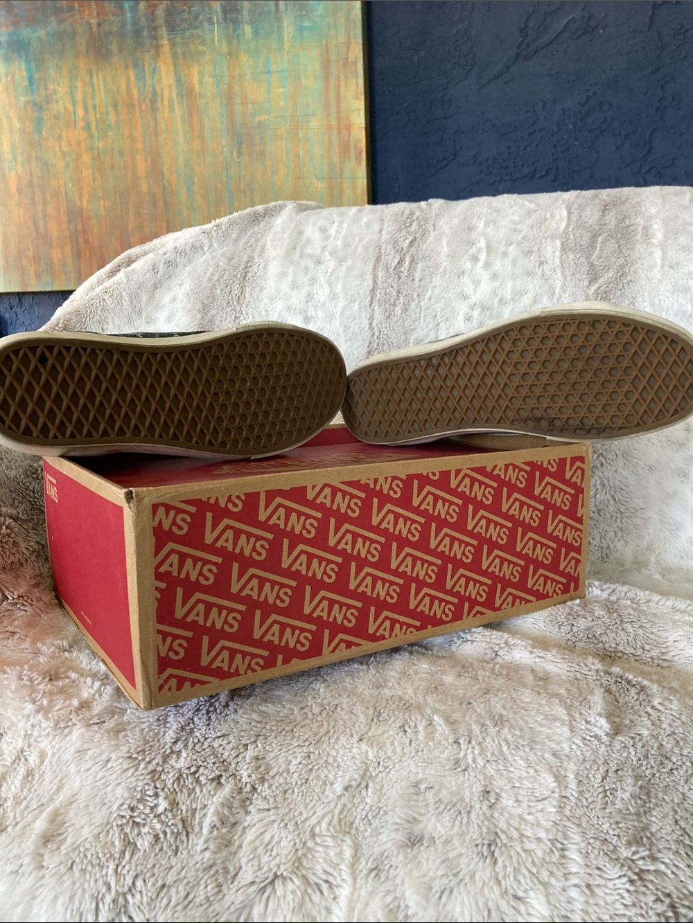 Vans Navy Suede & Patterned High-Top Sneakers